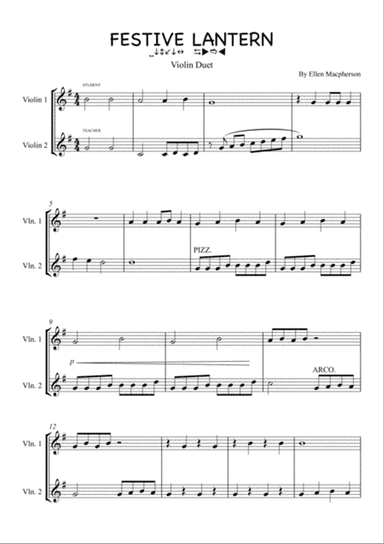 Festive Lantern - Beginner Violin Duet