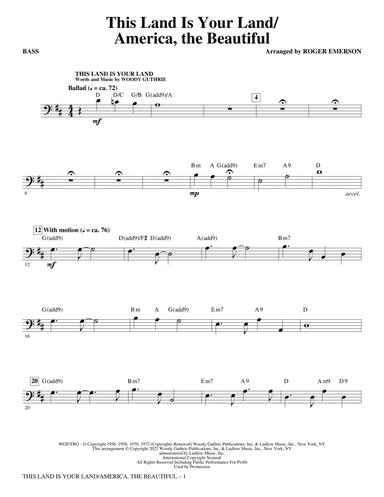 This Land Is Your Land/America, The Beautiful - Bass