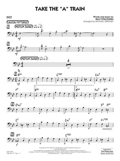 Take the "A" Train (arr. Michael Sweeney) - Bass