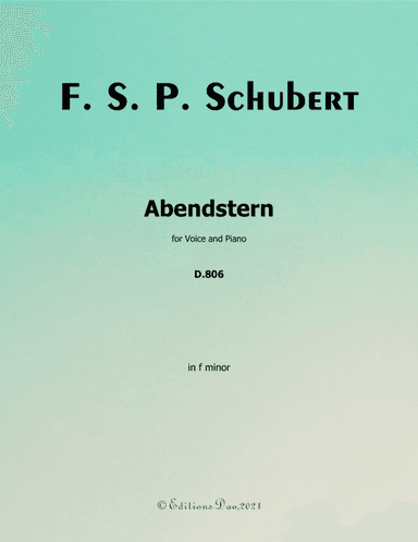 Abendstern, by Schubert, in f minor