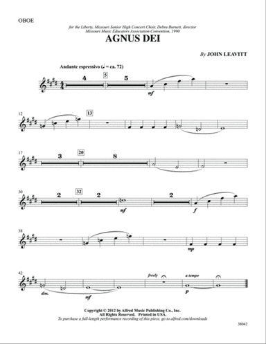 Agnus Dei: Oboe