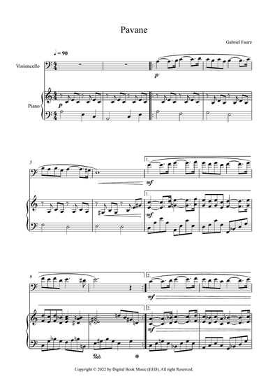Pavane - Gabriel Faure (Cello + Piano)