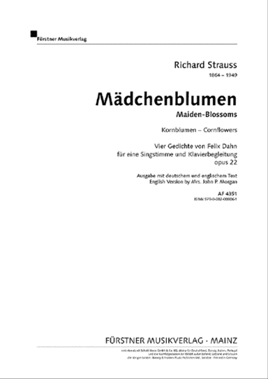 Maiden-Blossoms – Four Poems by Felix Dahn for Voice and Piano