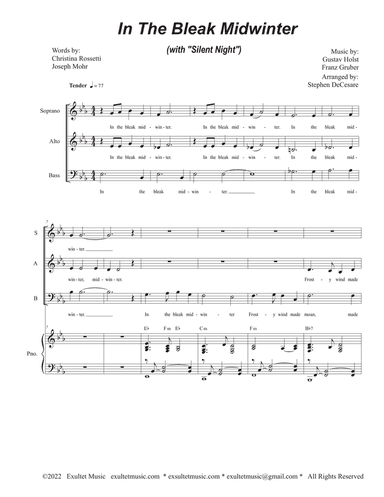 In The Bleak Midwinter (with "Silent Night") (Vocal Trio - (SAB)