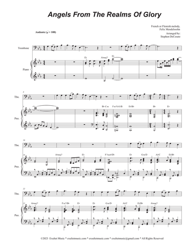 Angels From The Realms Of Glory (Trombone solo and Piano)