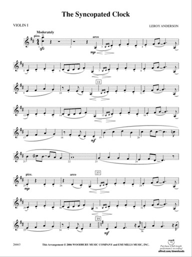 The Syncopated Clock: 1st Violin
