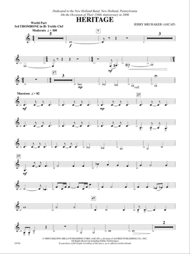 Heritage: (wp) 3rd B-flat Trombone T.C.