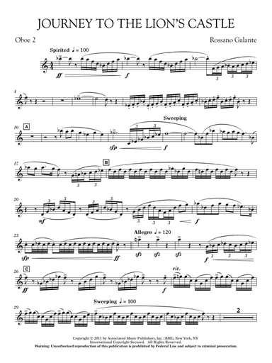 Journey to the Lion's Castle - Oboe 2