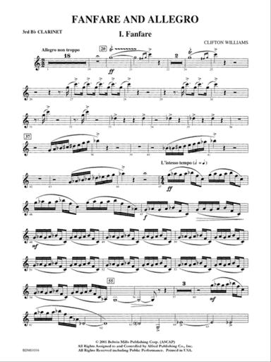 Fanfare and Allegro: 3rd B-flat Clarinet