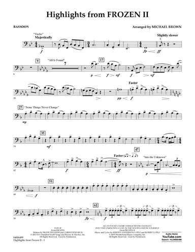 Highlights from Disney's Frozen 2 (arr. Michael Brown) - Bassoon
