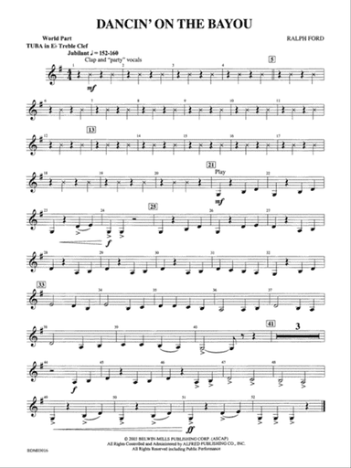 Dancin' on the Bayou: (wp) E-flat Tuba T.C.