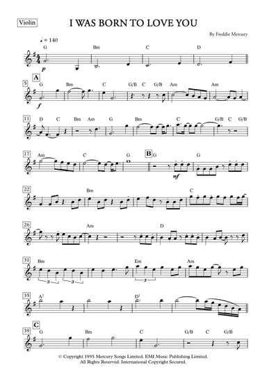 I Was Born To Love You