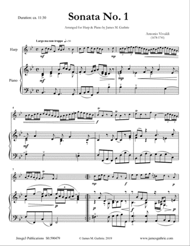 Vivaldi: Sonata No. 1 for Harp & Piano