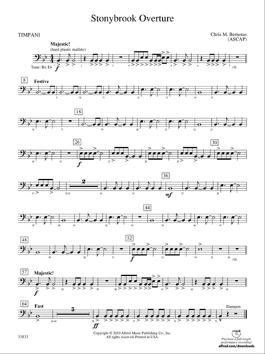 Stonybrook Overture: Timpani
