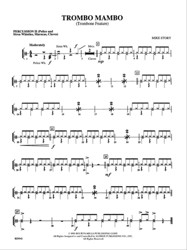 Trombo Mambo (Trombone Feature): 2nd Percussion