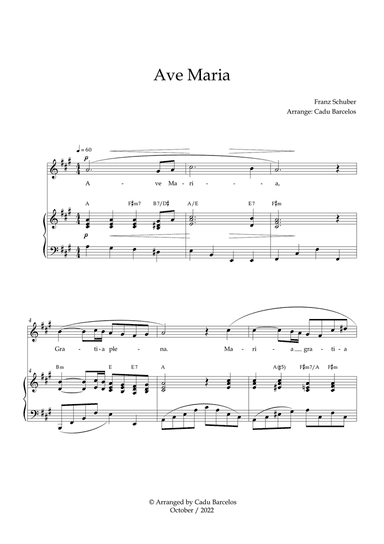 Ave Maria - Schubert A Major Chords