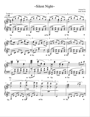 Silent Night Piano Arrangement by Joel Ross (Christmas)
