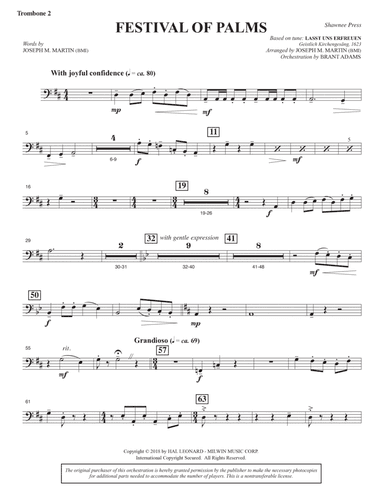 Festival of Palms (Full Orchestra) - Trombone 2