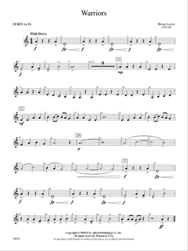 Warriors: (wp) 1st Horn in E-flat