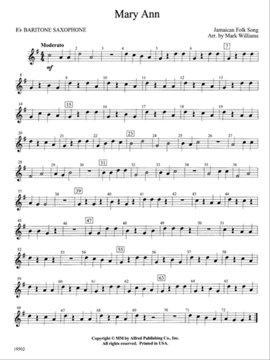 Mary Ann: E-flat Baritone Saxophone