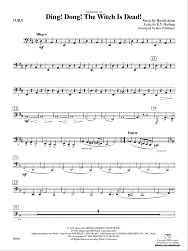 Variations on Ding! Dong! The Witch Is Dead!: Tuba