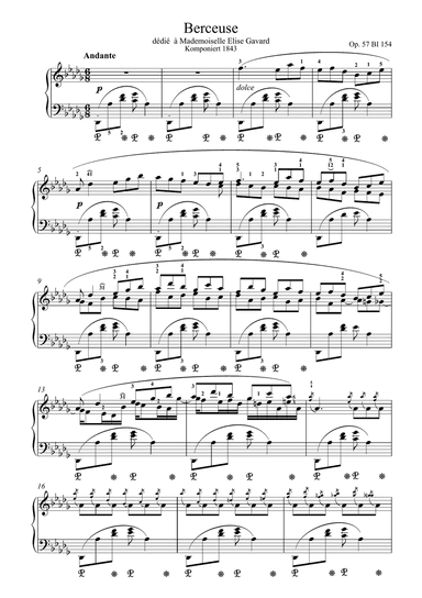 CHOPIN - Berceuse in D Flat Major, Op. 57(Piano)