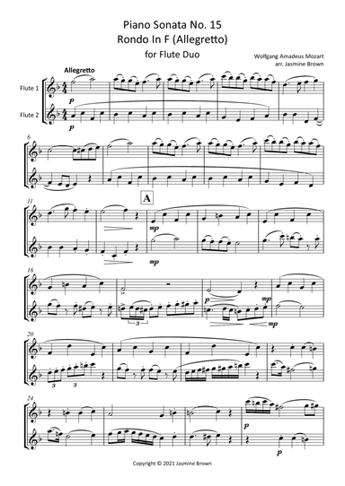 Rondo In F - Flute Duet