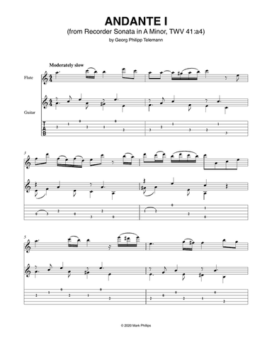 Andante I (from Recorder Sonata in A Minor, TWV 41:a4)