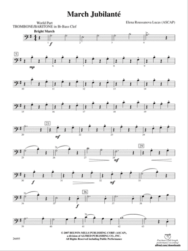 March Jubilante: (wp) 1st B-flat Trombone B.C.