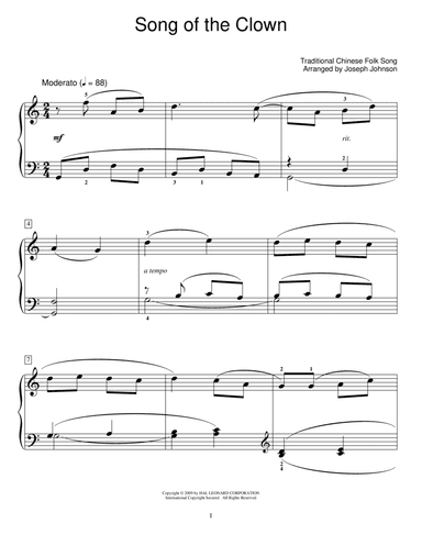 Song Of The Clown (arr. Joseph Johnson)