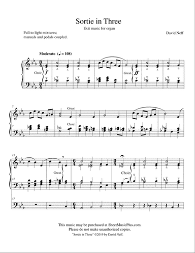 Sortie in 3 - Exit Music for Organ