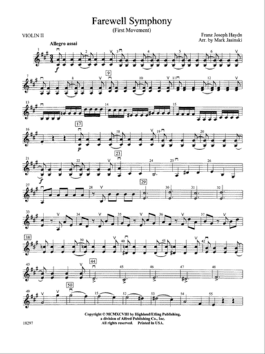 Farewell Symphony, 1st Movement: 2nd Violin