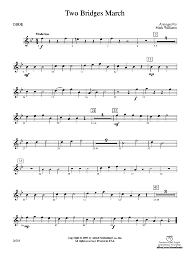 Two Bridges March: Oboe