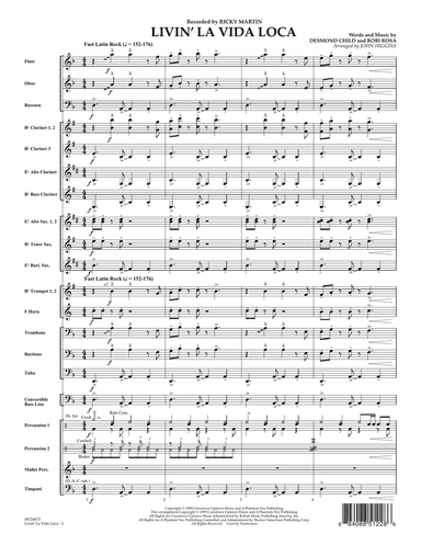 Livin' La Vida Loca (arr. John Higgins) - Full Score