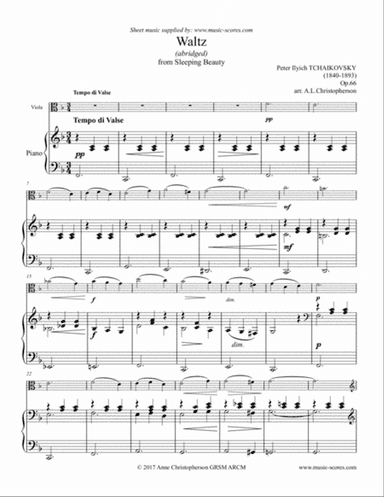 Sleeping Beauty Waltz - Viola and Piano