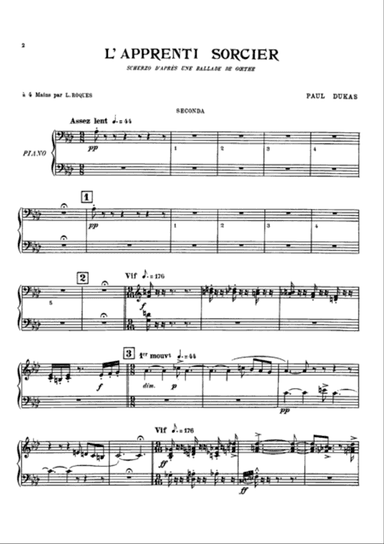 Dukas L'apprenti Sorcier, for piano duet(1 piano, 4 hands), PD811