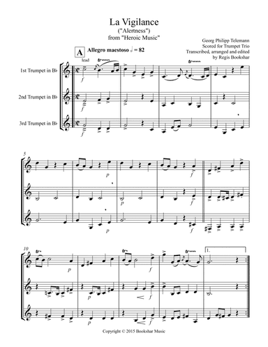 La Vigilance (from "Heroic Music") (Bb) (Trumpet Trio)