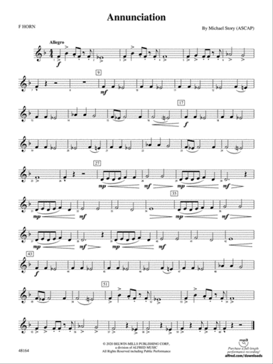 Annunciation: 1st F Horn