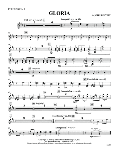 Gloria: 1st Percussion