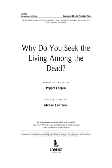 Why Do You Seek the Living Among the Dead? - Score and Parts (Digital Download)