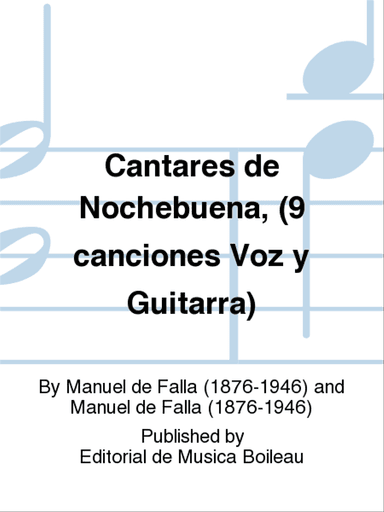 Cantares de Nochebuena, (9 canciones Voz y Guitarra)