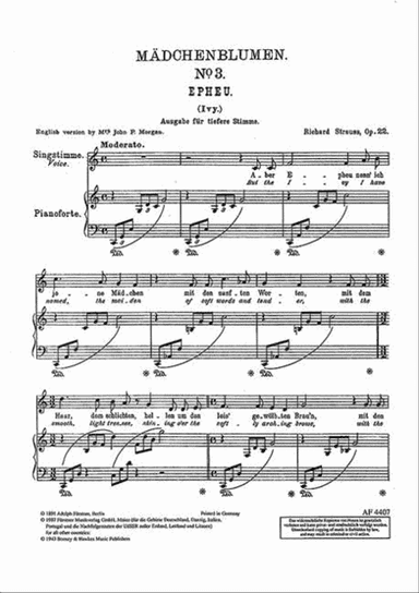 Maiden-Blossoms – Four Poems by Felix Dahn for Voice and Piano