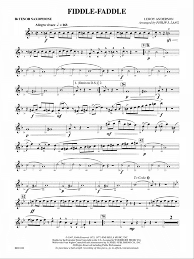Fiddle-Faddle: B-flat Tenor Saxophone
