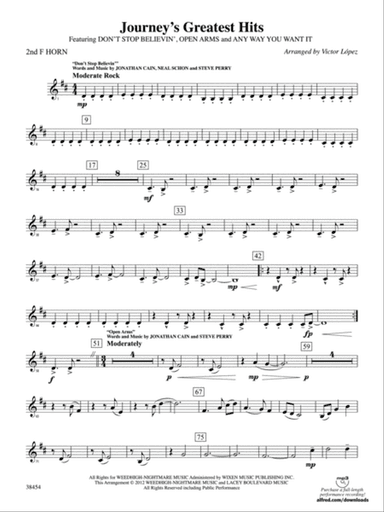 Journey's Greatest Hits: 2nd F Horn