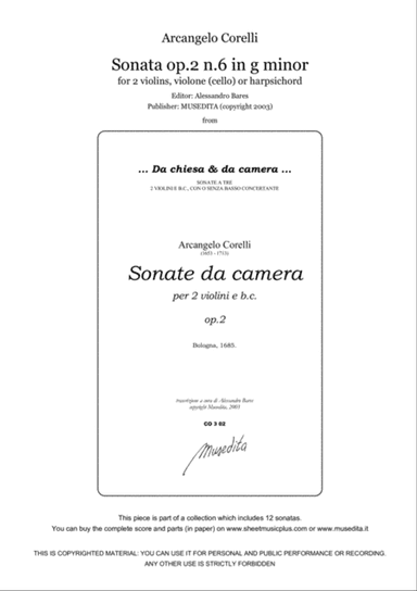 Corelli, Sonata op.2 n.6 in g minor