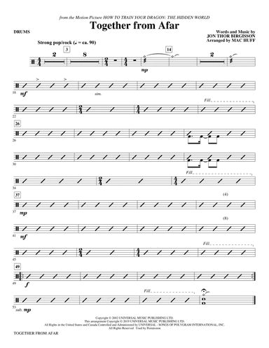 Together From Afar (from How to Train Your Dragon: The Hidden World) (arr. Mac Huff) - Drums