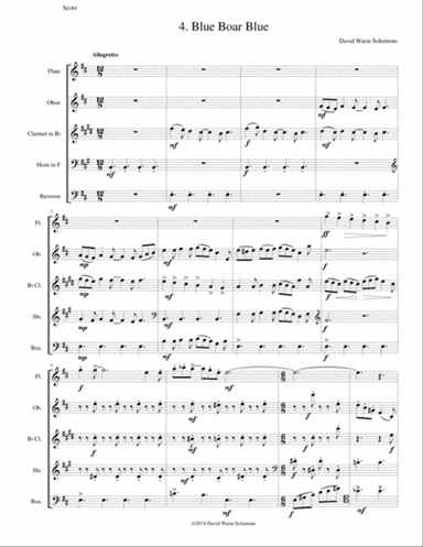 Blue Boar Blue for wind quintet