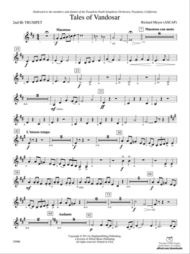 Tales of Vandosar: 2nd B-flat Trumpet