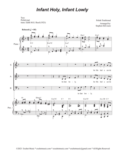 Infant Holy, Infant Lowly (Vocal Trio - (SAB)