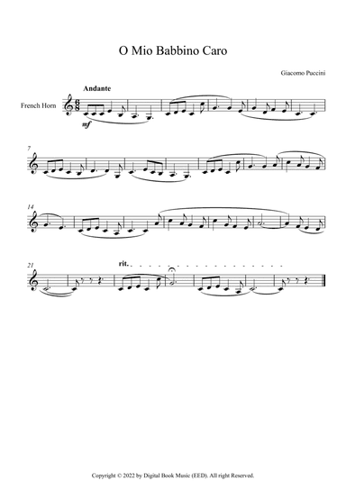 O Mio Babbino Caro - Giacomo Puccini (French Horn)